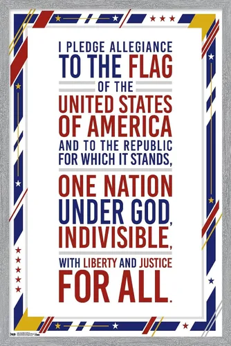 Vista 12 de Trends International The United States Of America - Pledge Of Allegiance Wall Poster, 14.725" x 22.375", Barnwood Framed Version