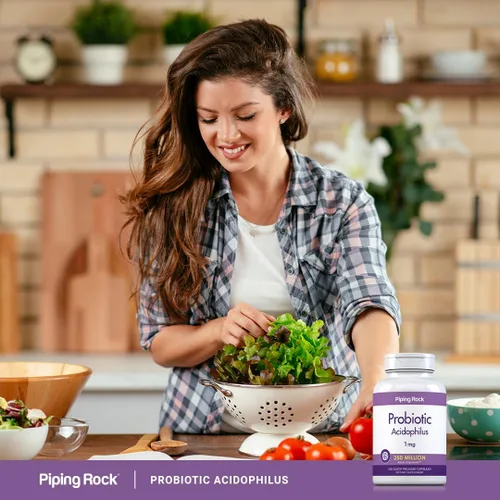 Vista 6 de Piping Rock Cápsulas probióticas de Acidophilus 240 unidades 1 mg 250 millones de UFC para hombres y mujeres Suplemento sin OMG, sin gluten