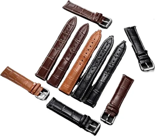Vista 5 de Correas clásicas de cuero Watcbands 0.945 in 0.866 in 0.787 in 0.709 in 0.630 in hombres de negocios pulseras reloj accesorios correas