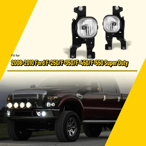 Vista 2 de Luces antiniebla para Ford F-250 F-350 F-450 F-550 F-550 F250 F250 F350 F450 F550 Super Duty Lámparas antiniebla con bombillas H10 12V 42W incluye