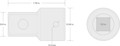 Vista 4 de TEKTON Adaptador de impacto de 1/2 pulgada (F) x 3/4 pulgadas (M) SIA24103