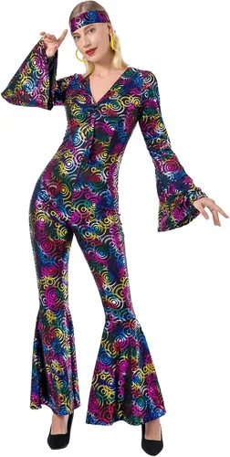Vista 3 de UrAmmi Way Disfraces de discoteca de los años 80 para mujer, ropa de discoteca
