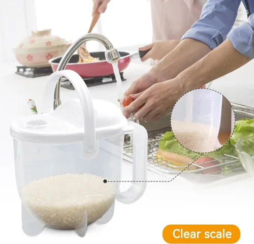 Vista 4 de Arandela de arroz, Colador de quinua de plástico Limpieza Herramientas de cocina de frutas vegetales, Limpiador de arroz, Filtro de filtro tamiz