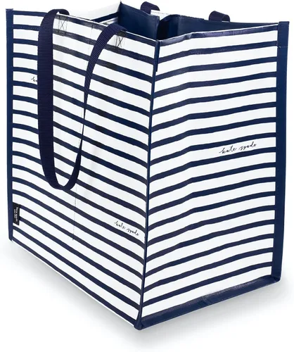 Vista 2 de Kate Spade New York Bolsa de compras reutilizable, bolsa de comestibles con correas para el hombro, bolsa plegable grande
