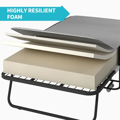 Vista 5 de CECER Cama plegable con colchón, cama plegable de 75" x 46" para adultos, colchón de espuma viscoelástica de 5 pulgadas de grosor, cama plegable