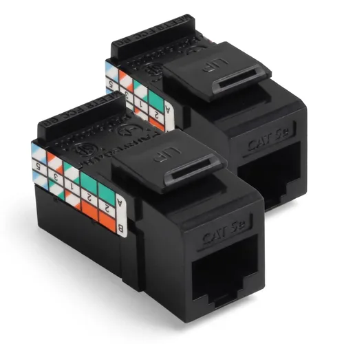 Vista 20 de Leviton Adaptador QuickPort de 8 cables Cat 5e, enchufe Jack, paquete de 10, 5G108-AW5, blanco