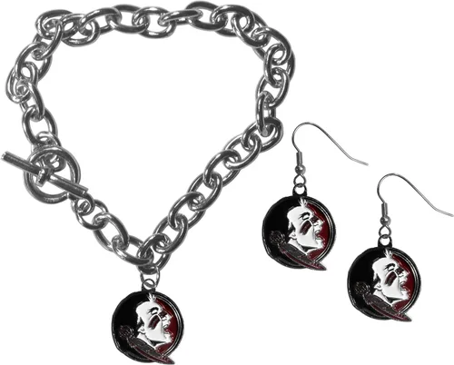 Vista 19 de Siskiyou Sports NCAA unisex-adult Chain Bracelet and Dangle Earring Set