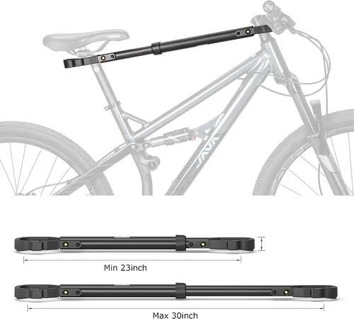 Vista 4 de Adaptador de barra transversal de bicicleta para portabicicletas – Barra transversal de tubo superior ajustable – Barra adaptadora de bicicleta