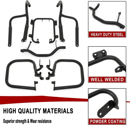 Vista 3 de Worldmotop - Protector de motor de repuesto para BMW R1200RT R 1200RT 2004-2013 (delantero y trasero, negro)