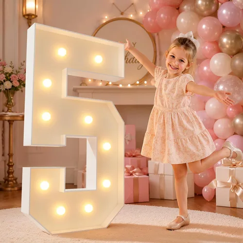 Vista 80 de imprsv Letras iluminadas grandes de 3 pies, letras iluminadas de marquesina para fiesta de cumpleaños (3 pies, letra y )
