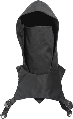 Vista 7 de Bufanda gótica punk con capucha estilo pícaro para invierno, resistente al viento, máscara de cuello con capucha, gorro medieval, disfraz de asesino
