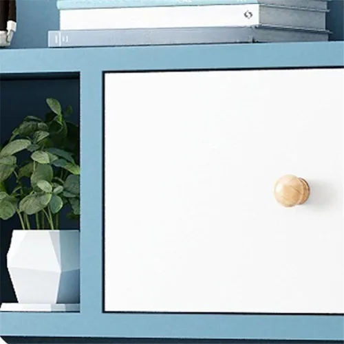 Vista 5 de Mesa rectangular de almacenamiento para niños con cajón, estantería moderna, estantes para mesa de trabajo, mesa de PC, escritorio de esquina