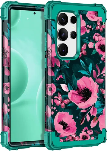Vista 12 de Miqala Funda para Galaxy S24 5G, brilla en la oscuridad, tres capas, resistente, a prueba de golpes, protección completa, parachoques de plástico