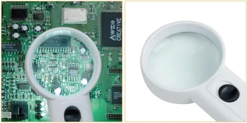 Vista 6 de Pro'sKit MA-021 3.5X Lupa LED de mano para remiendo DIY componentes electrónicos Junta de soldadura Herramientas de mantenimiento