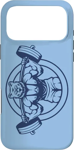 Vista 22 de iPhone 16 Bear Barbell diseño para culturistas caso de culturismo