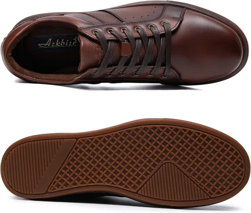 Vista 3 de Zapatos deportivos Oxford casuales para hombre, zapatos Oxford de cuero elegantes para caminar, para comodidad diaria, trabajo y ocio