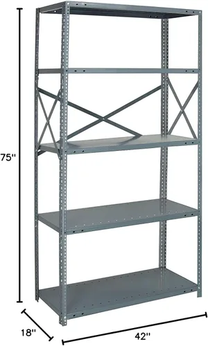 Vista 564 de Quantum QSBU-245BK Heavy Duty Shelving Unit with (7) Shelves and (24) QUS245 Black Bins for Garage Warehouse Storage Distribution 400 lb Load