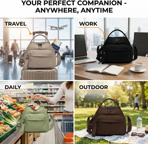 Vista 7 de Bolso cruzado de nailon para mujer, estilo casual, ligero, suave, con asa superior