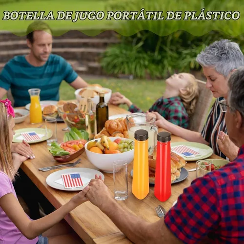 Vista 7 de Tanlade Paquete de 50 botellas de plástico para jugos de 12 onzas, botellas transparentes para bebidas con tapas a prueba de manipulaciones Negro