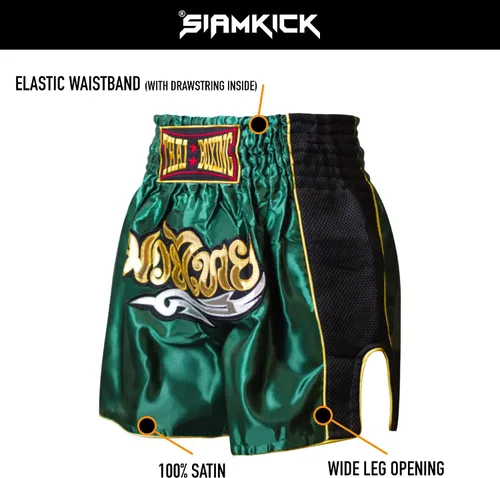 Vista 5 de SIAMKICK Pantalones cortos clásicos de Muay Thai para hombres y mujeres, boxeo, kickboxing, alto grado, artes marciales mixtas, ropa de entrenamiento