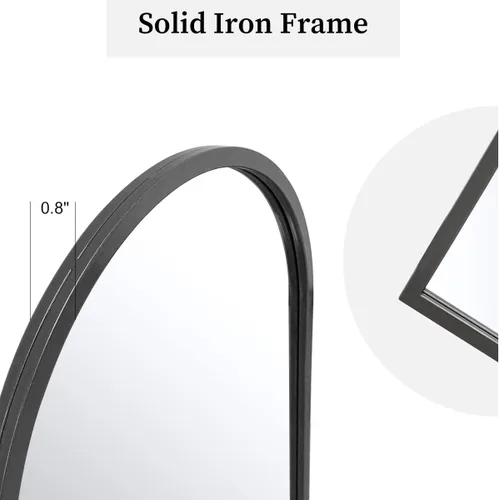 Vista 6 de Dewfig Espejo de Pared con Ventana Arqueada, 30"x20" Espejos de Panel de Ventana, Espejos de Tocador para Baño, Dormitorio, Entrada, Sala de Estar