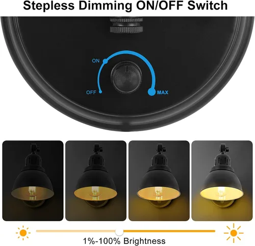 Vista 3 de GOODATE Apliques de pared enchufables, iluminación de pared con interruptor de encendido y apagado regulable, lámpara de pared con brazo oscilante