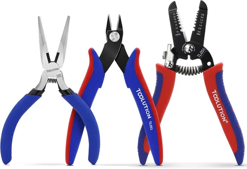 Vista 11 de Juego de alicates para electricista de 2 piezas, pelacables de 7 pulgadas y cortador de 5 pulgadas, herramienta profesional para pelar cables
