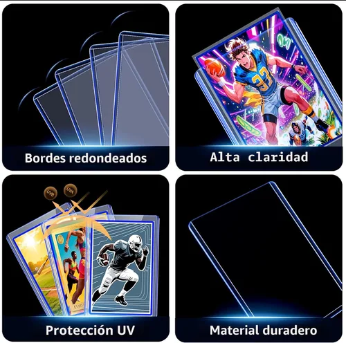 Vista 2 de 200 Fundas para Tarjetas con Carga Superior, Protectores de 7.62 cm x 10.16 cm para Tarjetas de Béisbol, Funda de Plástico Duro de Tamaño Estándar