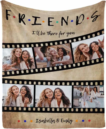 Vista 11 de InterestPrint Manta personalizada con fotos para mejor amiga, manta de cama personalizada para amiga, hermana, textos personalizados de fotos
