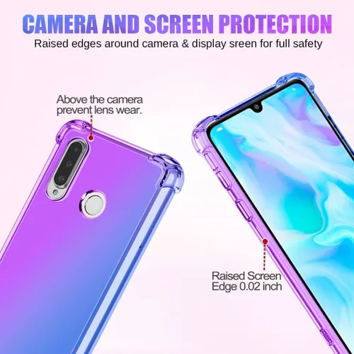 Vista 2 de Funda para Huawei P30 Lite/Nova 4E MAR-LX3A Lindas Niñas Mujeres, Gradient Slim Anti Scratch Soft TPU Funda Protectora a Prueba de Golpes