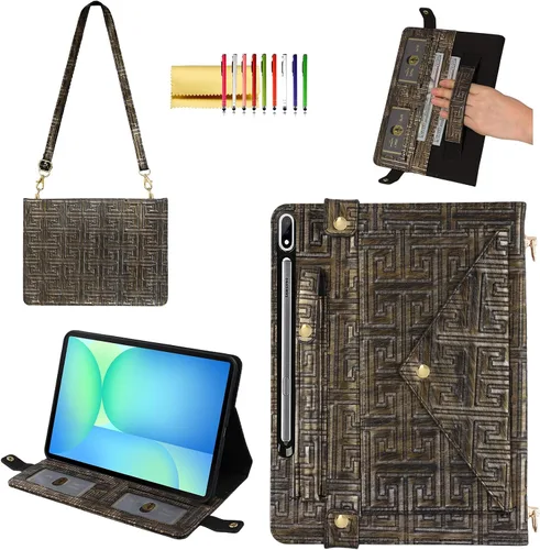 Vista 56 de Bolso Funda para Samsung Galaxy Tab S10 FE/S9 FE 10.9"/S9/S8/S7 11", Techcircle Folio con Soporte Cruzado, Billetera con Ranura para Lápiz S Pen