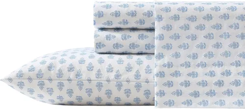 Vista 30 de Laura Ashley - Juego de sábanas individual, ropa de cama de percal de algodón fresca y suave con bolsillos profundos, ligera para comodidad durante
