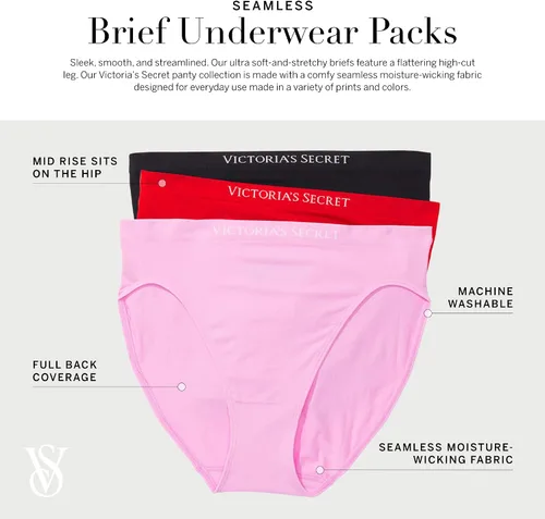 Vista 4 de Victoria's Secret Smooth Seamless Brief Underwear for Women, 7 Pack (XS-XXL)