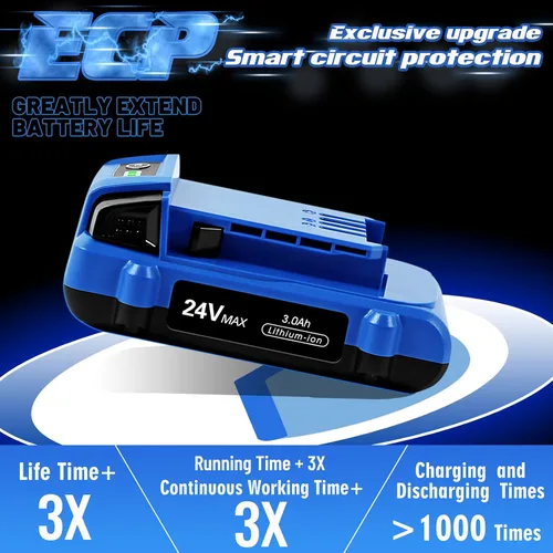 Vista 5 de TenHutt 【Actualización】 Batería de repuesto de 3.0Ah para batería Kobalt de 24 V MAX KB624-03 KB524-03 KB424-03 KB224-03 KB124-03 0673802 Batería