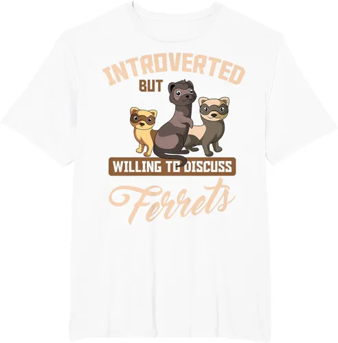 Vista 62 de Camiseta para amantes de los animales de los hurones, Negro, S