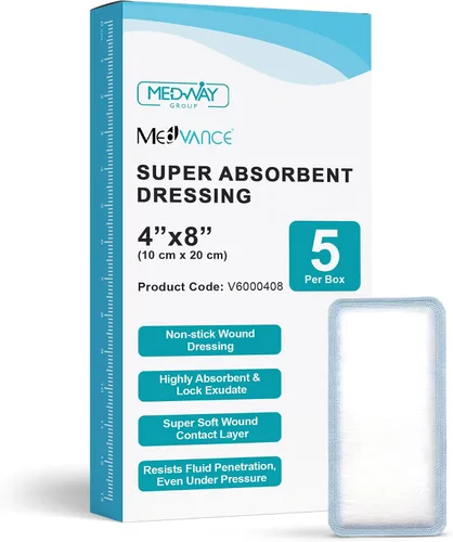 Vista 11 de MedVance Apósito súper absorbente, almohadillas no adhesivas para el cuidado de heridas, úlceras por presión y quemaduras de 1º/2º grado, absorción