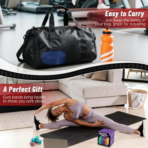 Vista 6 de Pull Up Assistance Bands, 5-Level Resistance Bands for Working Out, Pull Up Bands for Men & Women, Exercise Bands for Full-Body Training, Fitness