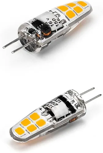 Vista 4 de Paquete de 8 bombillas LED G4 de 12 V de 1.3 W (bombilla halógena equivalente a 10 W), blanco cálido 3000 K G4JC base bi-pin para paisaje, debajo
