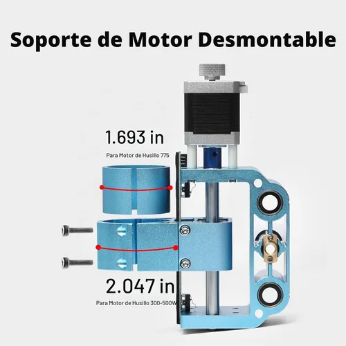 Vista 2 de Genmitsu Kit de montaje de eje Z de aluminio mejorado V2, con soporte de motor de husillo para husillo 775 y husillo de 300-500W, soporte de husillo