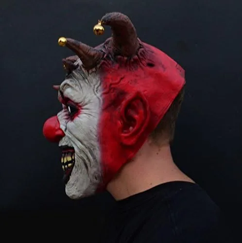 Vista 5 de Acid Tactical Máscara de látex espeluznante de payaso malvado de Halloween - Payaso bufón malvado