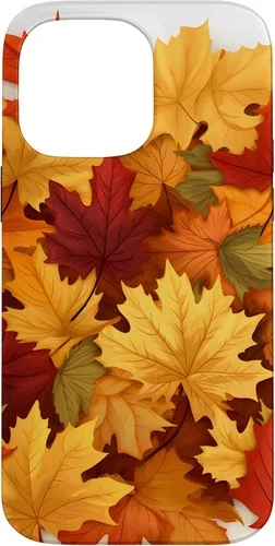 Vista 21 de Carcasa para iPhone 16 con texto en inglés "Fall Foliage Gathering of Autumn Leaves