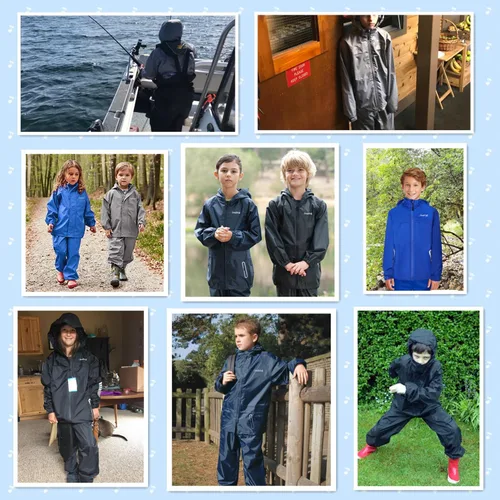 Vista 8 de Impermeable con gorro para niños (chamarra y pantalón) SWISSWELL