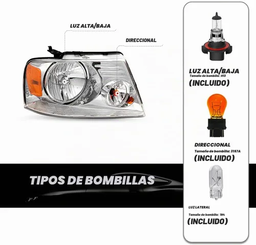 Vista 2 de SOCKIR - Conjunto de faros delanteros compatible con Ford F150 2004 a 2008