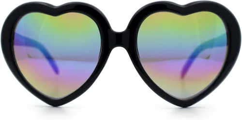 Vista 5 de Gafas de sol Rusta Rainbow Mirror Lens Plastic Frame Heart Shape para mujer
