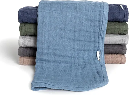 Vista 11 de Gerber Paños de muselina para bebés niños y niñas, varios marrones azules, tamaño grande, 20 x 10 pulgadas Multi Blues Browns