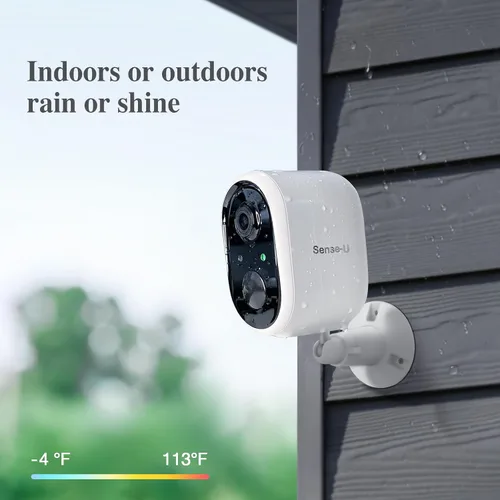 Vista 5 de Sense-U Monitor de bebé con batería, cámara de seguridad inteligente, uso en interiores y exteriores, detección de respiración AI, monitor de video