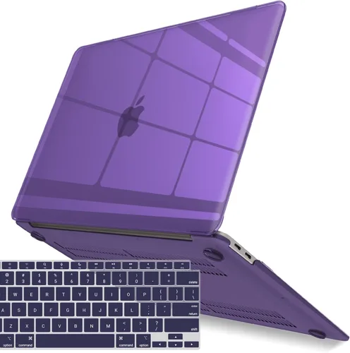 Vista 23 de IBENZER Compatible con Nuevo MacBook Air de 13 pulgadas Funda 2022 2021 2020 M1 A2337 A2179 A1932, Carcasa Rígida de Plástico con Cubierta de azul