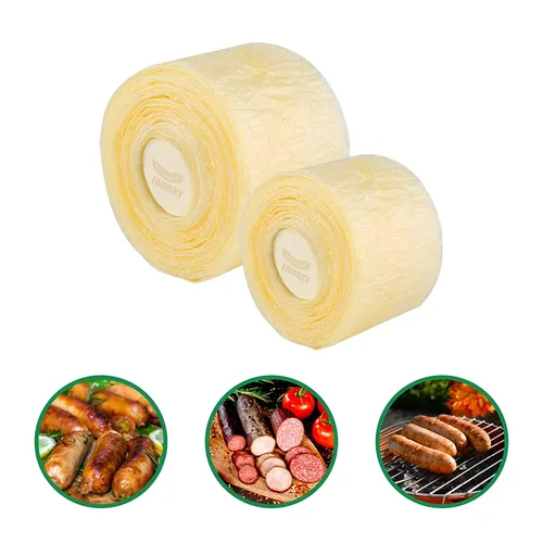 Vista 9 de Fundas comestibles de secado natural para salchichas, Fundas para salchichas caseras sabrosas de jamón, salchichas para el desayuno, salchichas