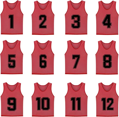 Vista 3 de Paquete de 12 chalecos deportivos para entrenamiento de entrenamiento en equipo para adolescentes y adultos