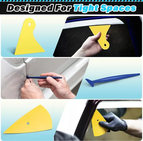 Vista 5 de DIYSELF Kit de tinte de ventana de 18 piezas, kit de herramientas de envoltura de vinilo, herramientas profesionales de tinte de ventanas